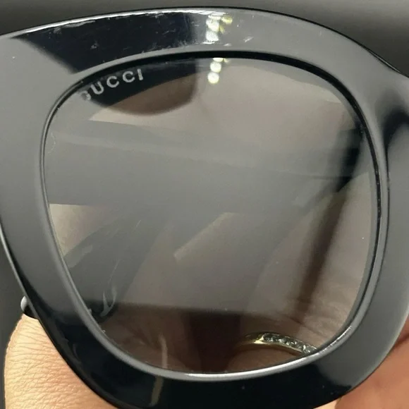 GUCCI GG0208S Round Frame Star Grey Gradient Black Sunglasses - Picture 9 of 16